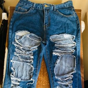 High Waisted Ripped Jeans